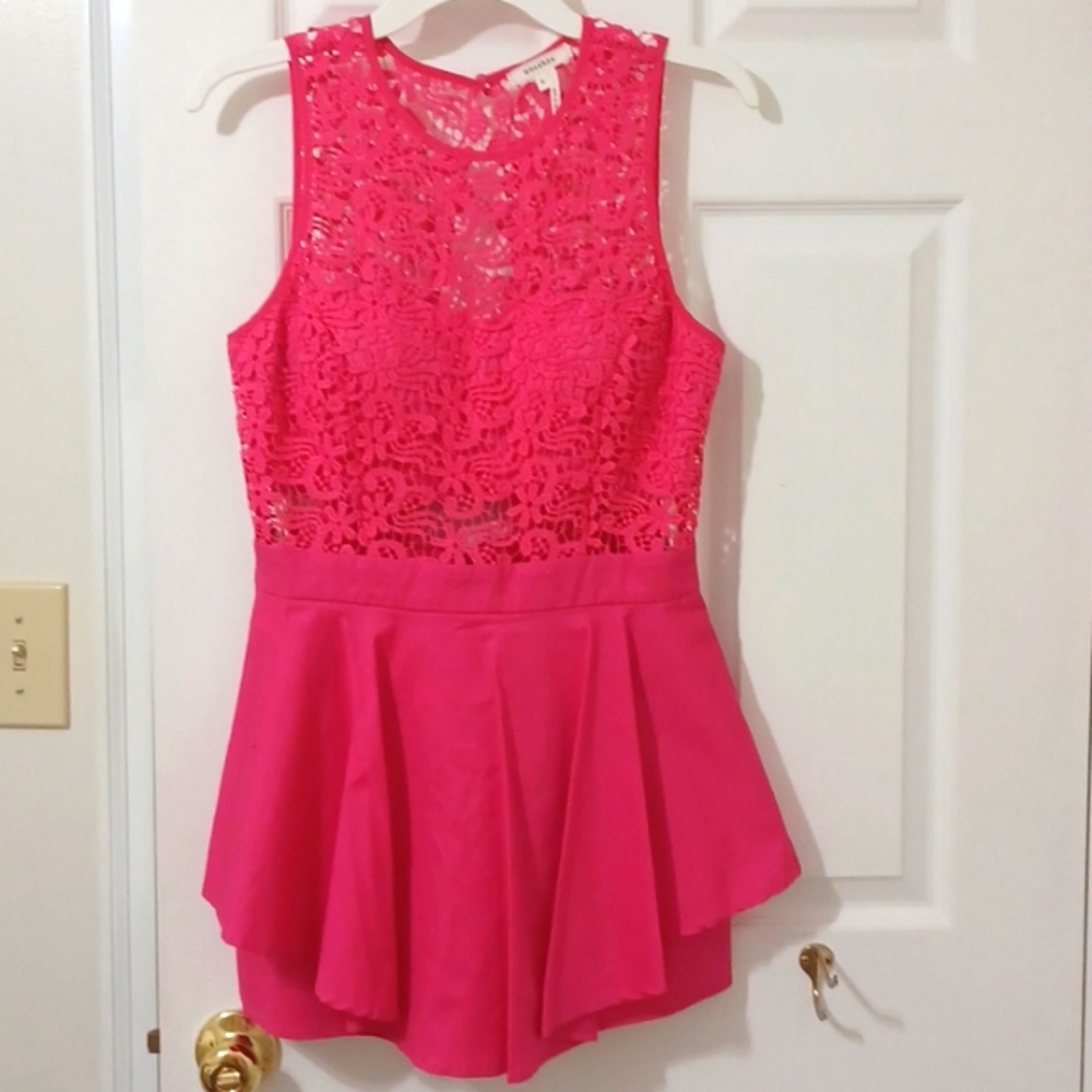 Soieblu Lace Hot Pink Romper